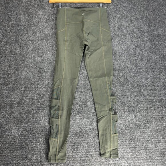 Athleta Compression Pants Womens XS Chaturanga Green Stretch Mesh Side Leg - Picture 7 of 8